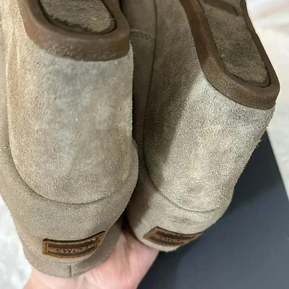 TOMS Desert Wedge Taupe 7.5 Wedge Boots Neutral Fall Shoes Back to School EUC - Picture 9 of 15